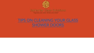 TIPS ON CLEANING YOUR GLASS SHOWER DOORS