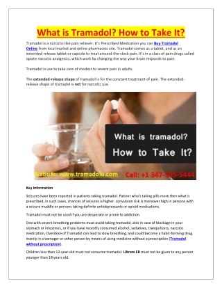 What is Tramadol? How to Take It?
