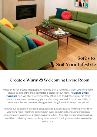 Choose Perfect Sofa set On Sale to Suit Your Lifestyle