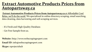 Extract Automotive Products Prices from Autopartsway.ca