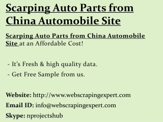 Scarping Auto Parts from China Automobile Site