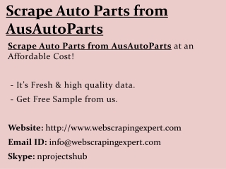 Scrape Auto Parts from AusAutoParts