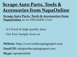 Scrape Auto Parts, Tools & Accessories from NapaOnline