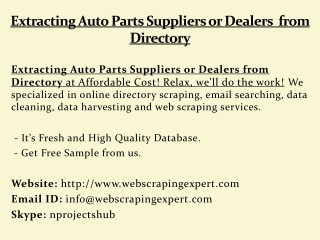 Extracting Auto Parts Suppliers or Dealers from Directory