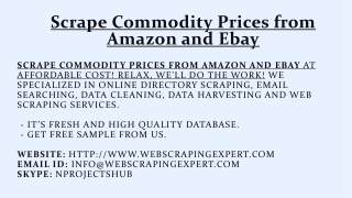 Scrape Commodity Prices from Amazon and Ebay