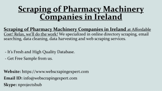 Scraping of Pharmacy Machinery Companies in Ireland