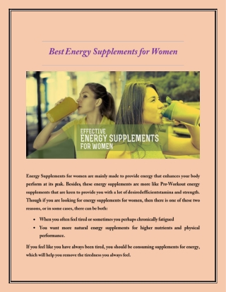 energy supplements for women