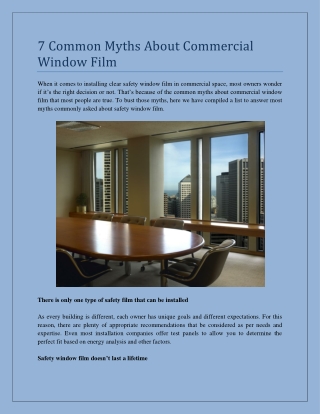 7 Common Myths About Commercial Window Film