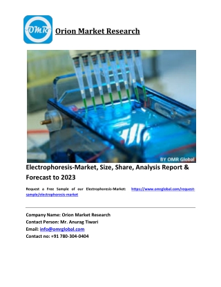 Electrophoresis-Market Size, Industry Trends, Share and Forecast 2018-2023