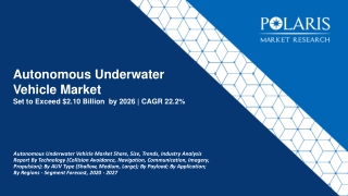 Autonomous Underwater Vehicle Market Size Worth $2.10 Billion By 2027 | CAGR: 22.2% |