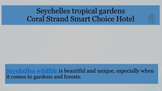 Seychelles tropical gardens by Coral Strand