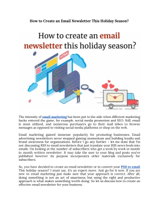 How to Create an Email Newsletter This Holiday Season?