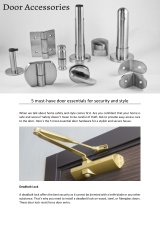 5 must-have door essentials for security and style