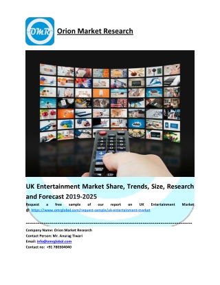 UK Entertainment Market Size, Share, Trends and Forecast to 2025