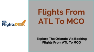 Flights From ATL To MCO