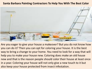 Santa Barbara Painting Contractors To Help You With The Best Color