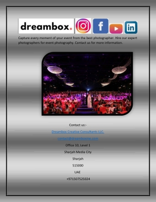 Best Event Photographer in Dubai | Dreamboxme.com