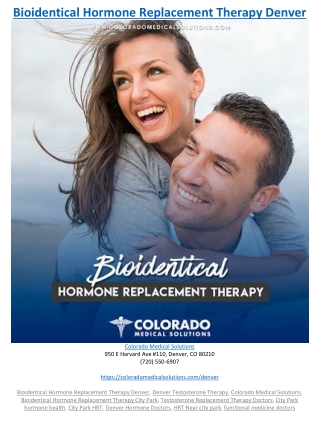 Bioidentical Hormone Replacement Therapy Denver