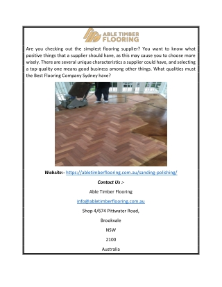 Floor Sanding Brookvale | Abletimberflooring.com.au