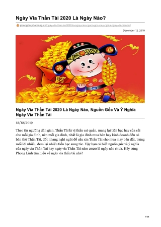 Ngày Vía Thần Tài 2020 Là Ngày Nào, Nguồn Gốc Và Ý Nghĩa Ngày Vía Thần Tài