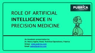 Role of Artificial intelligence in precision medicine – Pubrica