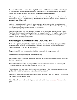 Amazon Prime Day 2020: Products to Grab