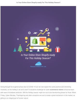 Is Your Online Store Shopify-ready For This Holiday Season?