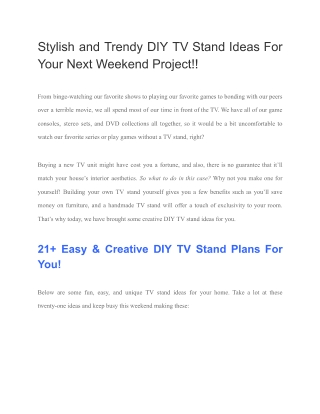 Astounding Stylish and Trendy DIY TV Stand Ideas For Your Next Weekend Project!!