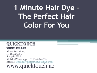 1 Minute Hair Dye – The Perfect Hair Color For You