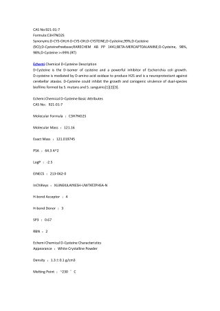 Echemi Chemical D-Cysteine Product Usage