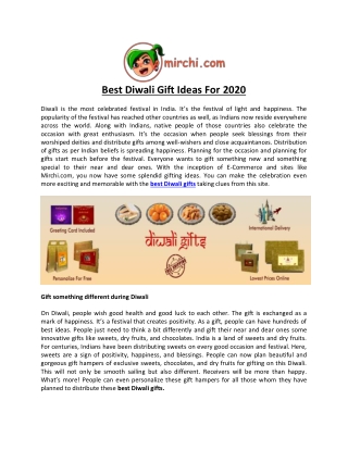 Best Diwali Gift Ideas For 2020