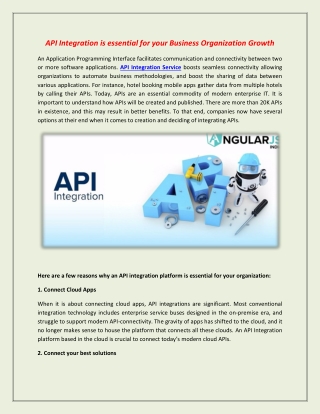 API Integration Services at AngularJs India for Your Business Growth