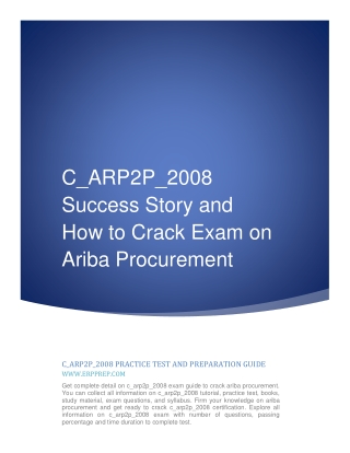 C_ARP2P_2008 Success Story and How to Crack Exam on Ariba Procurement