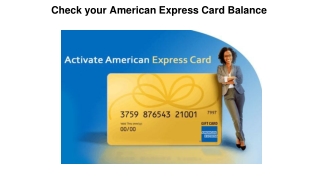 Check your American Express Card Balance