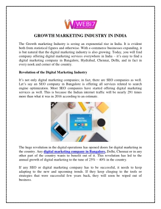 GROWTH MARKETING INDUSTRY IN INDIA