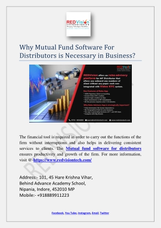 Why Mutual Fund Software For Distributors is Necessary in Business?