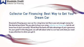 Collector Car Financing: Best Way to Get Your Dream Car