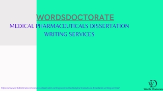 Medical Pharmaceuticals Dissertation writing Services