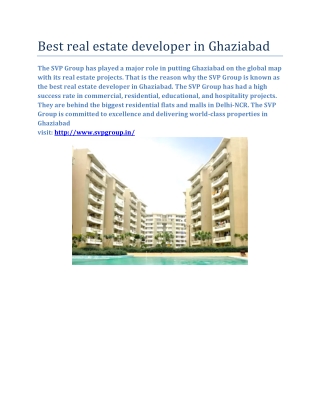 Best real estate developer in Ghaziabad