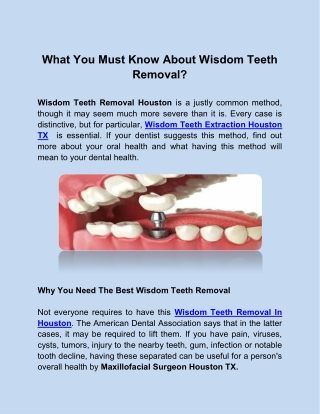 What You Must Know About Wisdom Teeth Removal?