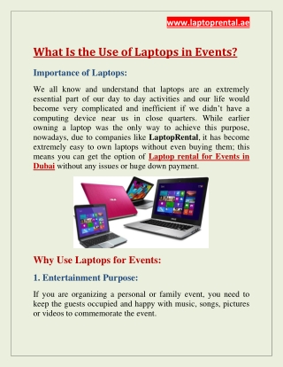 What Is The Use of Laptops in Events?