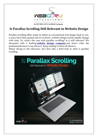 Is Parallax Scrolling Still Relevant in Website Design