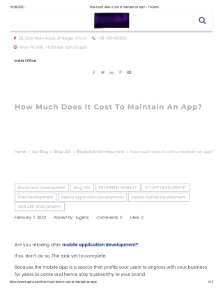 How much does it cost to maintain an app-FuGenX