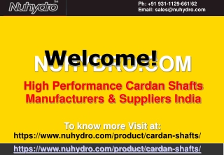 High Performance Cardan Shafts Manufacturers