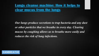 Lungs cleanse