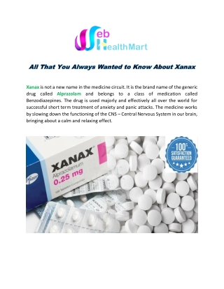 Xanax Medicine: All That You Always Wanted to Know About Xanax