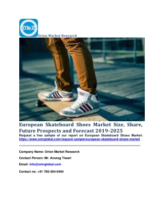 European Skateboard Shoes Market Size, Share, Future Prospects and Forecast 2019-2025