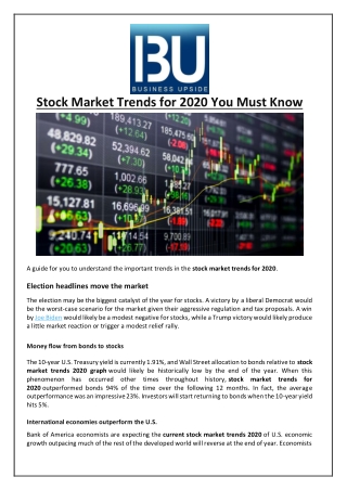 Stock Market Trends for 2020 You Must Know