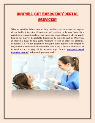 How will get emergency dental services?