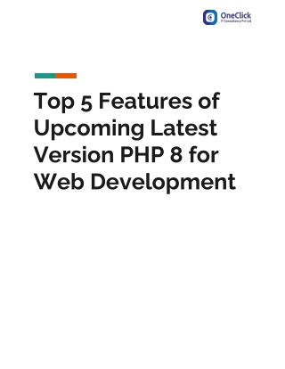 Top 5 Features of Upcoming Latest Version PHP 8 for Web Development
